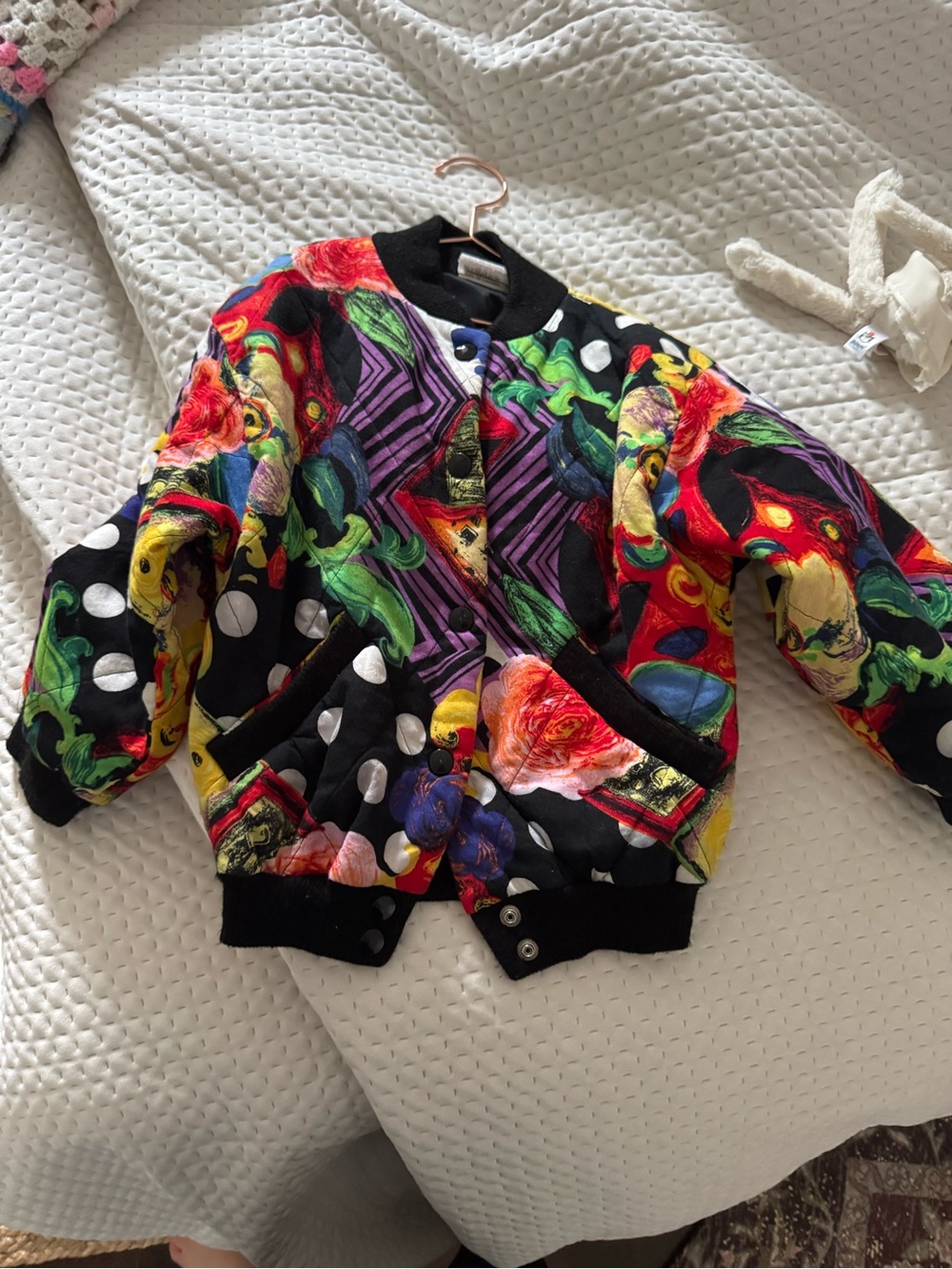 Vintage Kids Multi-Color Printed Bomber Jacket